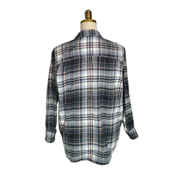 MADEWELL | Midnight Green Flannel Sunday Shirt in Cronston Plaid Size S - Picture 8 of 11